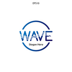 wave logo design minimalist and elegant concept