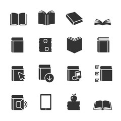 Vector set of book icons.