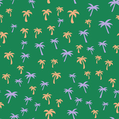Coconut palm tree. Tropical vector Seamless pattern