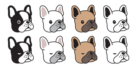 Fototapeta premium dog vector french bulldog icon logo face cartoon character puppy breed illustration doodle