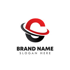 Obraz premium letter C logo symbol with swoosh design