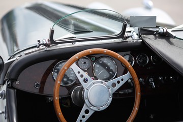 Old car cockpit