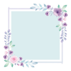 水彩風スクエアフレーム