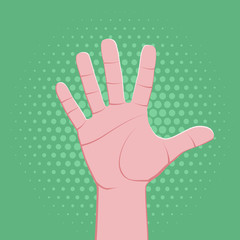 symbolic hand fingers gesture illustration.
