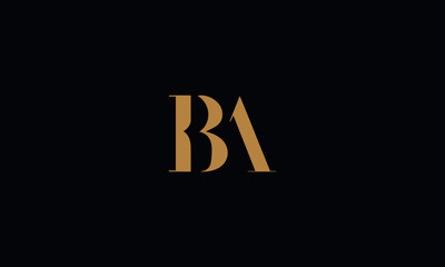 BA logo design template vector illustration