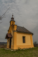 Fototapeta premium Chapel on hill over Brumov town in Moravia
