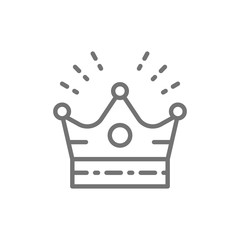 Crown, head accessory for celebration line icon.