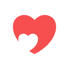 Red hearts. Vector icon of hearts. Vector illustration on white background