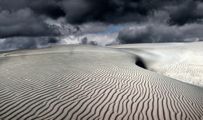 Moving dunes -  moody sky - obrazy, fototapety, plakaty