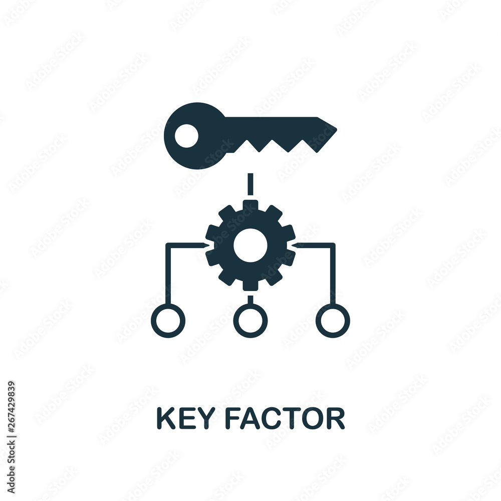 Poster key factor icon. creative element design from business strategy icons collection. pixel perfect key 