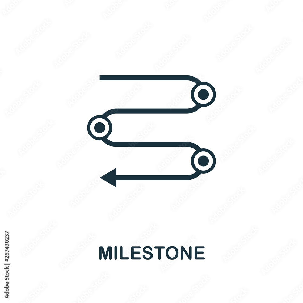 Poster milestone icon. creative element design from business strategy icons collection. pixel perfect miles