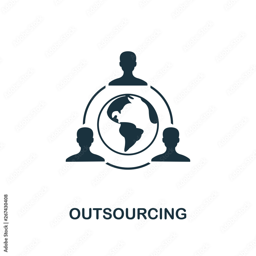 Poster outsourcing icon. creative element design from business strategy icons collection. pixel perfect out