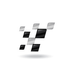 modern checkered flag logo template. Race flag vector icon symbol
