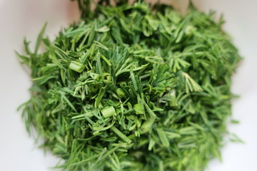 dill chopped greens food vitamins salad background texture