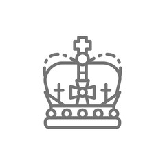 Obraz na płótnie Canvas Crown, monarchy, royal power line icon.