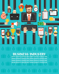 Oil business management with two managers,design flat.Vector illustration
