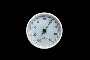 Thermometer isolated on black background.