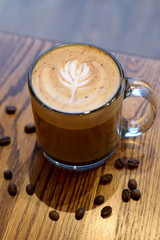 Latte Art in glass mug