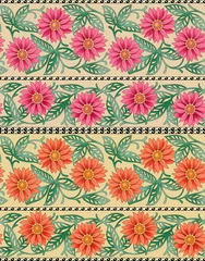 Poster indian floral flower border background © chetna sonia