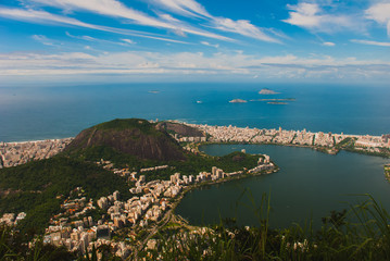 Rodrigo de Freitas Lagoon seen from Christ the Redeemer up in Corcovado Mountain, Rio de Janeiro,...