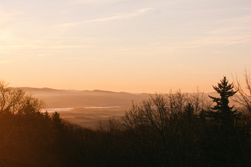 Sunrise Landscape View in Grayson Highlands State Park in Jefferson National Forest in Virginia 