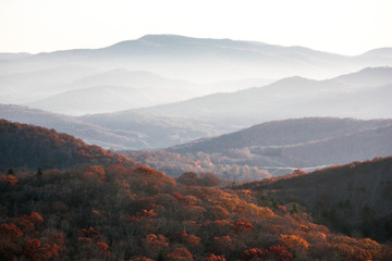 Sunrise Landscape View in Grayson Highlands State Park in Jefferson National Forest in Virginia 