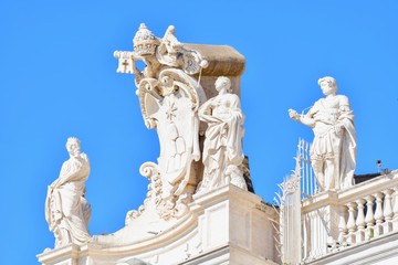 Saint Statues on the Bernini's Colonnade at St. Peter's Square in Vatican City