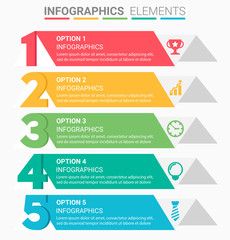 INFOGRAPHICS Business Staircase element design the number