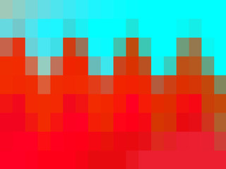 Orange phosphorescent abstract background with squares