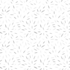 Vector organic seamless abstract background with simple white and grey shapes, freehand doodles pattern.