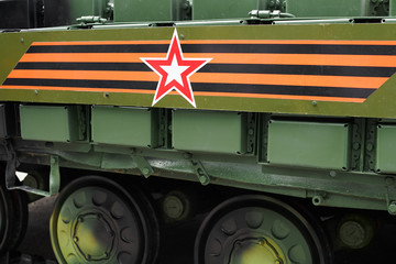 Russian military tank close view