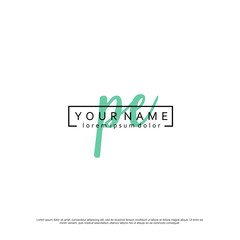 Initial P E PE elegant logo template vector