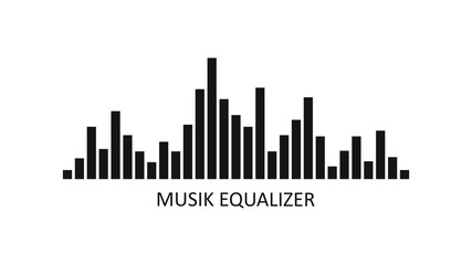 Vector music equalizer icon. Audio waves background. Sound waves. Audio Player. Vector illustration.