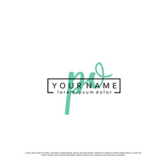 Fototapeta premium Początkowy wektor szablonu eleganckiego logo PO PO