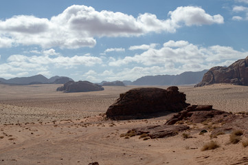 Fototapeta na wymiar Wadi rum desert landscape in Jordan.