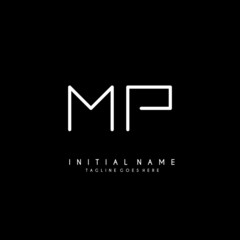 Initial M P MP minimalist modern logo identity vector