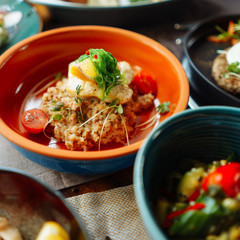 European cuisine, fish with a side dish