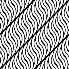 Design seamless monochrome waving pattern