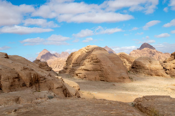 Wadi rum desert landscape in Jordan.