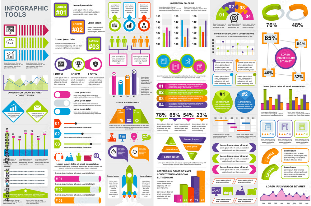Fototapete infographic elements data visualization vector design template. can be used for steps, options, busi