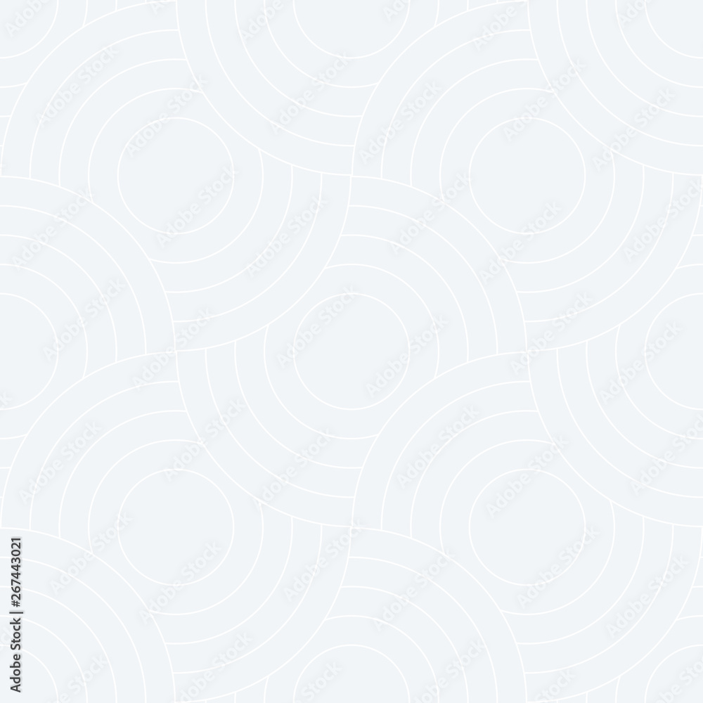 Poster Abstract retro pattern of geometric shapes. Neutral  mosaic backdrop. Geometric wave of circles  background, vector