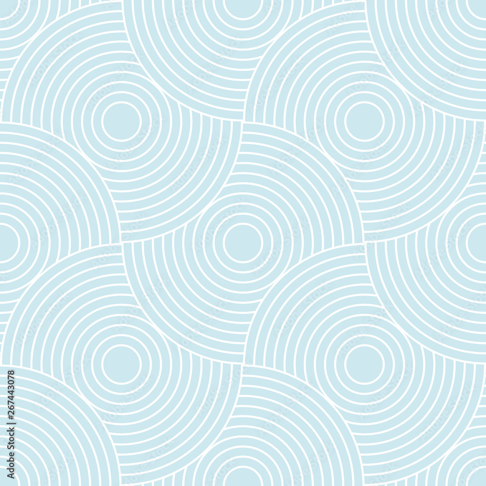 Poster Abstract retro pattern of geometric shapes. Neutral  mosaic backdrop. Geometric wave of circles  background, vector