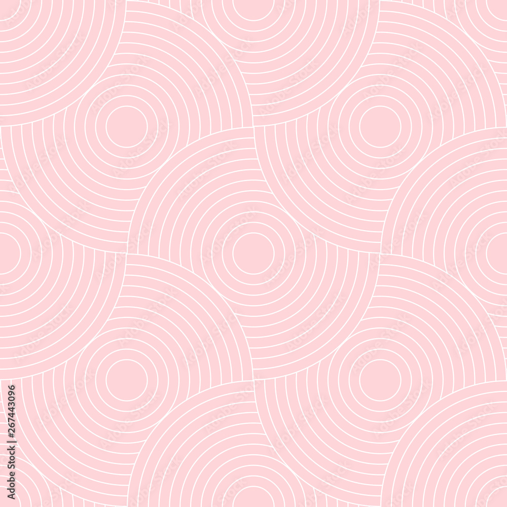 Poster Abstract retro pattern of geometric shapes. Neutral  mosaic backdrop. Geometric wave of circles  background, vector