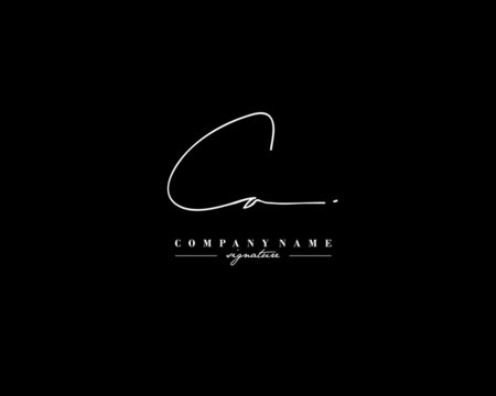 C A CA Signature initial logo template vector