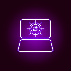 Hacker, crime icon in neon style. Can be used for web, logo, mobile app, UI, UX