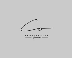 C O CO Signature initial logo template vector