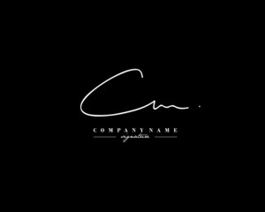 C M CM Signature initial logo template vector - obrazy, fototapety, plakaty