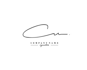 C N CN Signature initial logo template vector