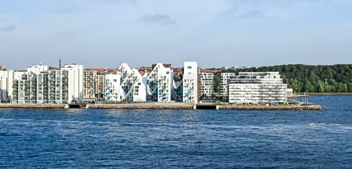 Modern residential buildings at the port of Aarhus in Denmark