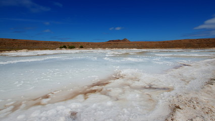 Salt evaporation pond at Pedra de Lume on Sal, Cape Verde Island